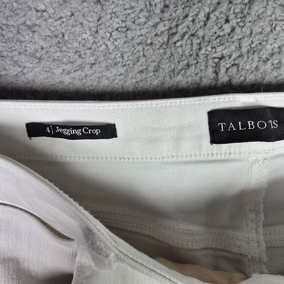 Talbots White Jeans Womens Size 4 Jegging Crop Pockets Denim Skinny - Picture 7 of 9